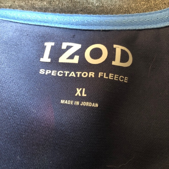 IZOD Mens XL Spectator Fleece Shaker Jacket - Navy Blue - Picture 4 of 5